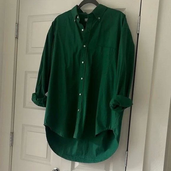 The Frankie Shop Green Sinclair Casual Button Down Shirt One Size - Picture 3 of 4